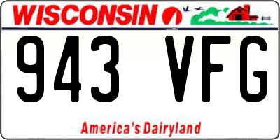 WI license plate 943VFG