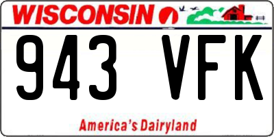 WI license plate 943VFK