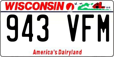 WI license plate 943VFM