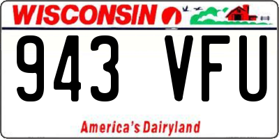 WI license plate 943VFU