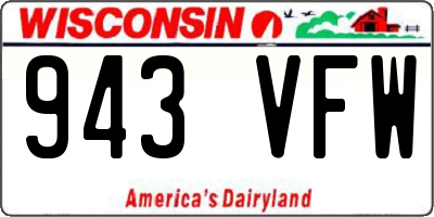 WI license plate 943VFW