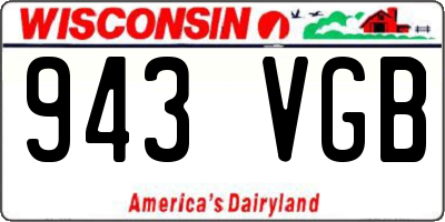 WI license plate 943VGB