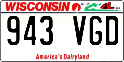 WI license plate 943VGD