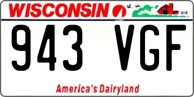 WI license plate 943VGF