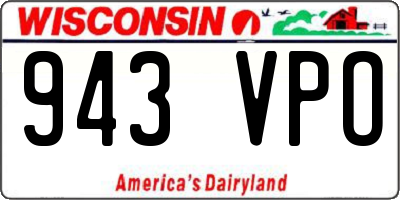 WI license plate 943VPO
