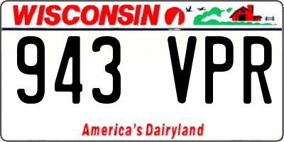 WI license plate 943VPR