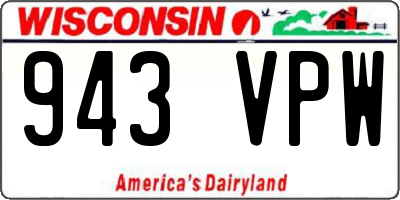 WI license plate 943VPW