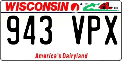 WI license plate 943VPX