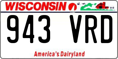WI license plate 943VRD