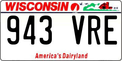 WI license plate 943VRE