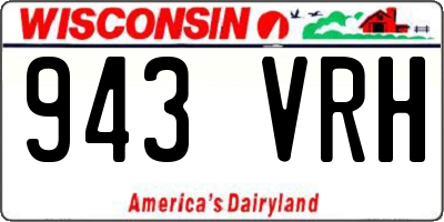 WI license plate 943VRH