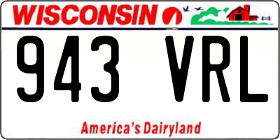 WI license plate 943VRL