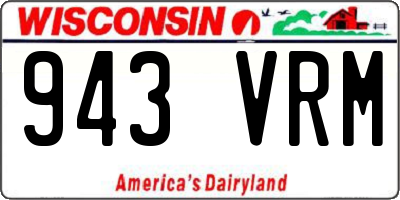 WI license plate 943VRM