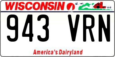 WI license plate 943VRN