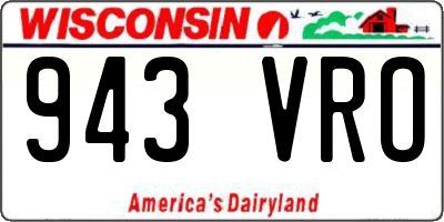 WI license plate 943VRO