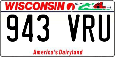 WI license plate 943VRU