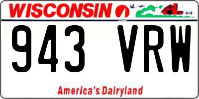 WI license plate 943VRW