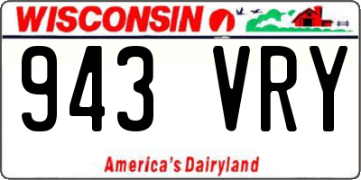 WI license plate 943VRY