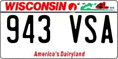 WI license plate 943VSA
