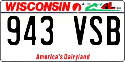 WI license plate 943VSB