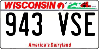 WI license plate 943VSE