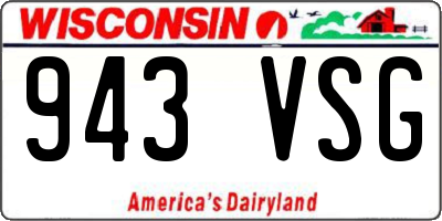 WI license plate 943VSG