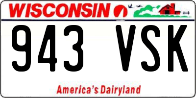 WI license plate 943VSK