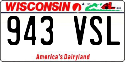 WI license plate 943VSL