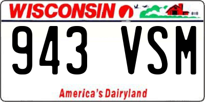 WI license plate 943VSM