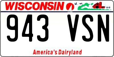 WI license plate 943VSN