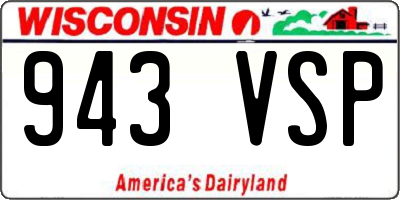 WI license plate 943VSP