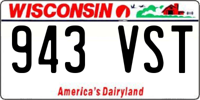 WI license plate 943VST