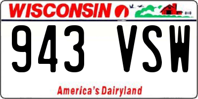 WI license plate 943VSW