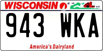 WI license plate 943WKA
