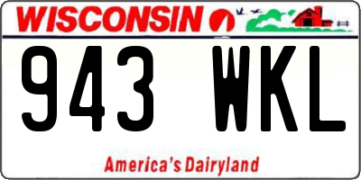 WI license plate 943WKL