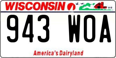 WI license plate 943WOA
