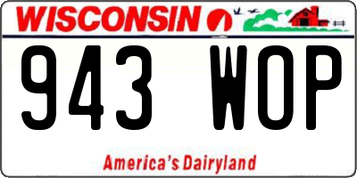 WI license plate 943WOP