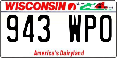 WI license plate 943WPO