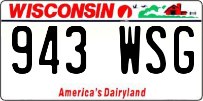 WI license plate 943WSG