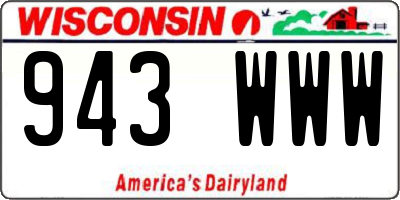 WI license plate 943WWW