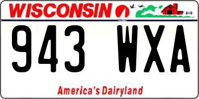 WI license plate 943WXA