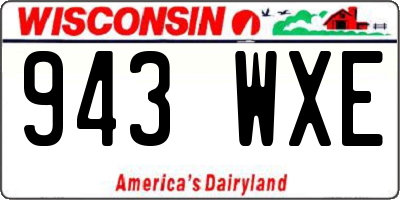 WI license plate 943WXE