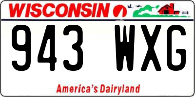 WI license plate 943WXG