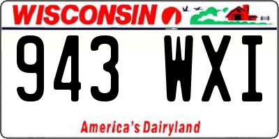 WI license plate 943WXI