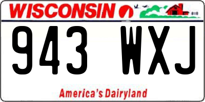 WI license plate 943WXJ