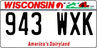 WI license plate 943WXK