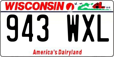 WI license plate 943WXL
