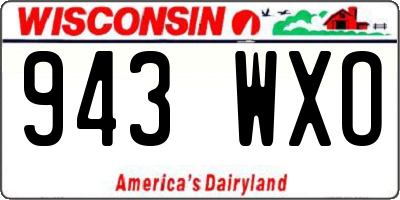 WI license plate 943WXO