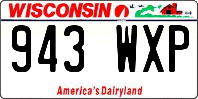 WI license plate 943WXP
