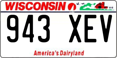WI license plate 943XEV